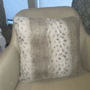 Fuzzy leopard print pillow